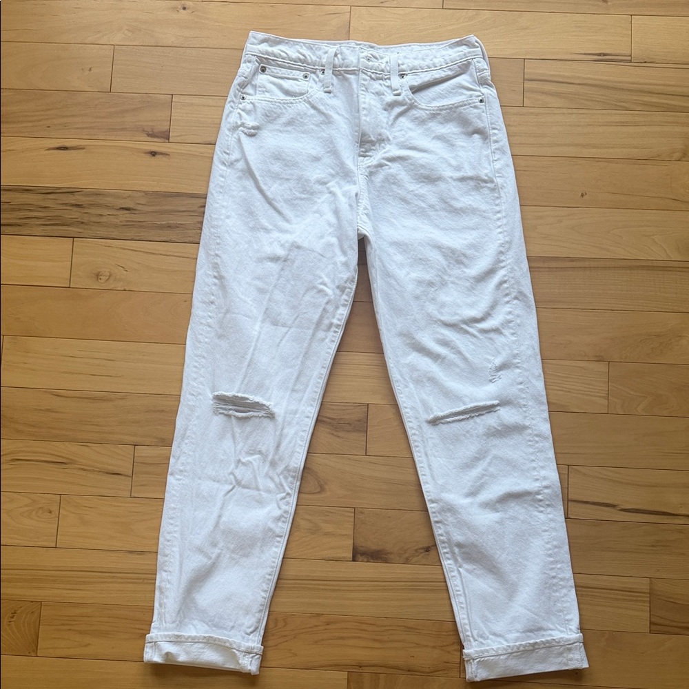 J. Crew Women's Crisp White Slouchy Boyfriend Jeans
